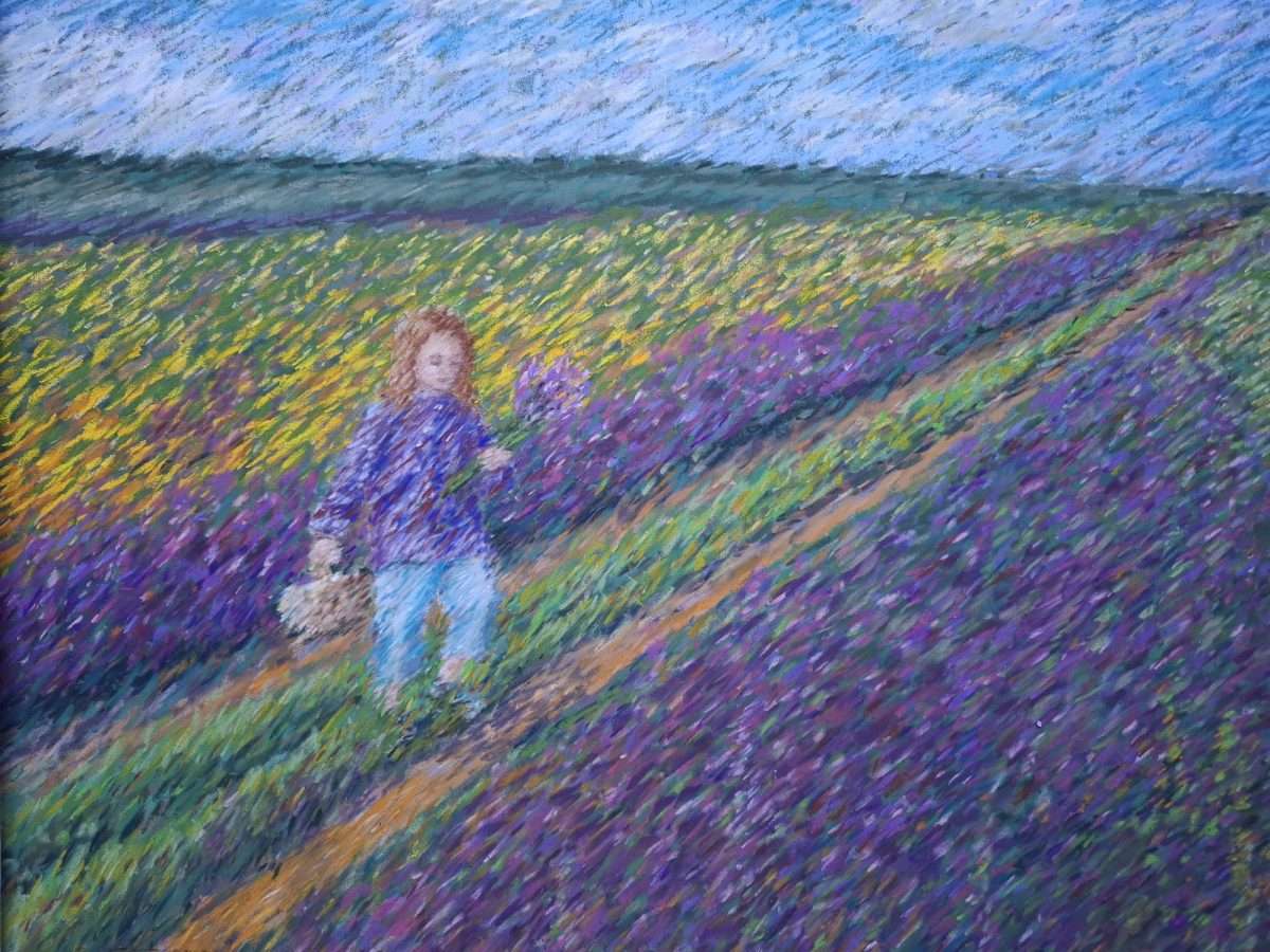 het paarse veld, pastel
