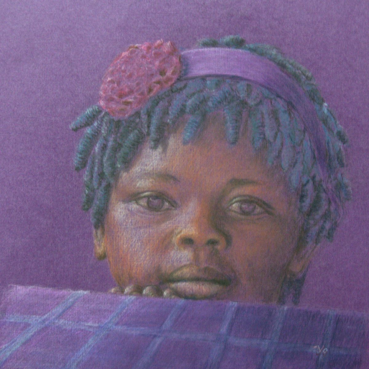boven de tafel uit, pastel