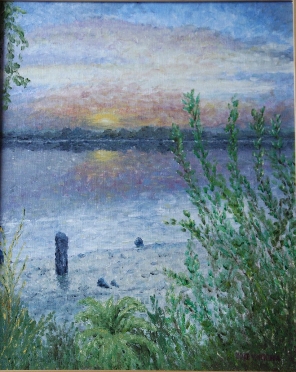 avondrood, olieverf
