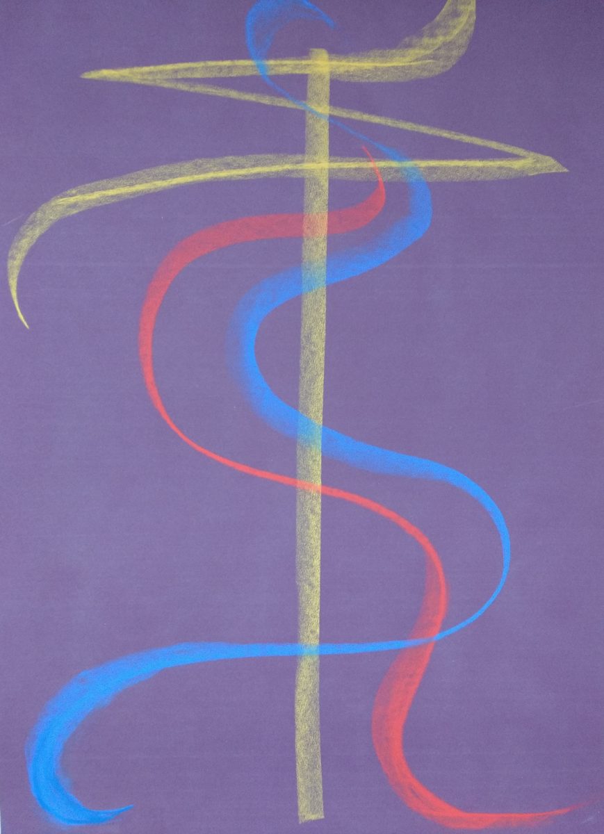 sluierdans, pastel op pastelmat